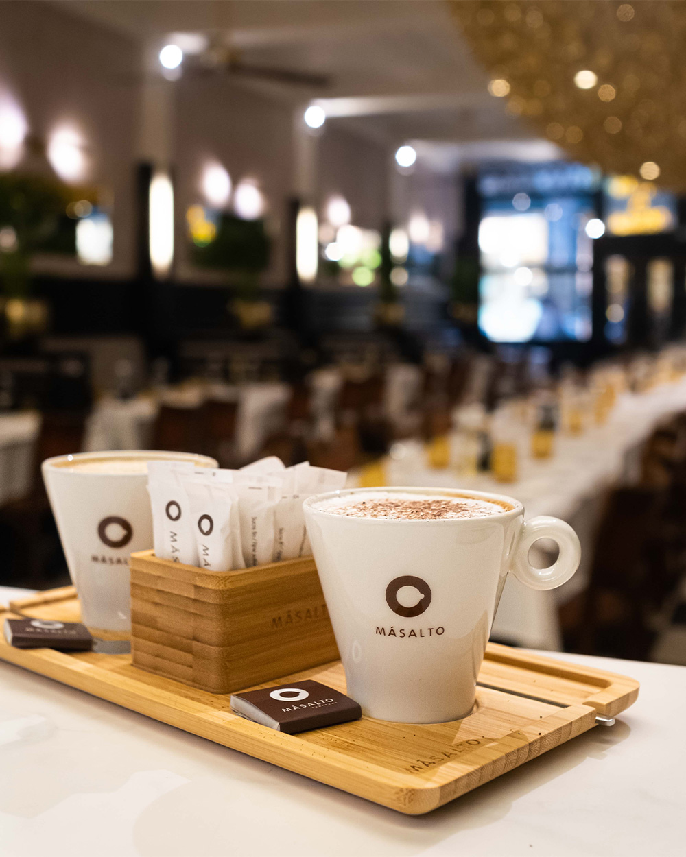 Plateau bambou pour deux tasses – Image 2